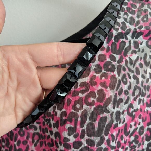 (Beverly Drive) Pink Black Leopard Blouse 24w - Picture 7 of 8
